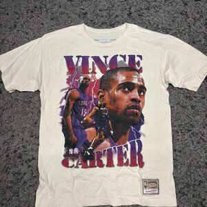 Vintage Mitchell & Ness Vince Carter T-Shirt Men's Medium White Graphic